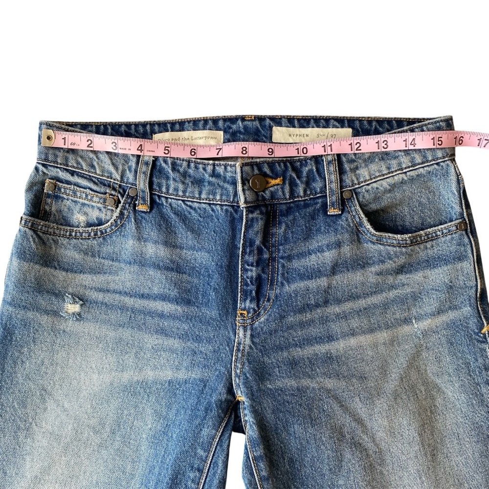 Anthropologie Pilcro Hyphen Fringe Crop Jeans Raw Hem Boyfriend 27 - Picture 12 of 15